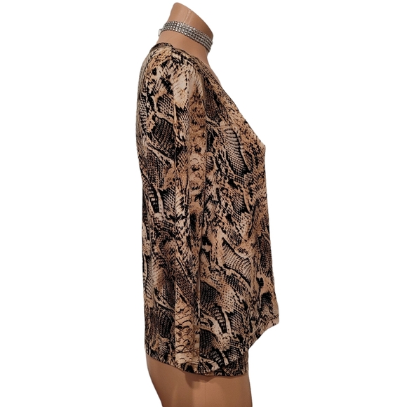 Vintage 90's Y2K retro animal print glam top blouse LARGE - Picture 2 of 6